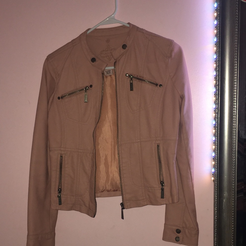 Pink  faux Leather jacket
